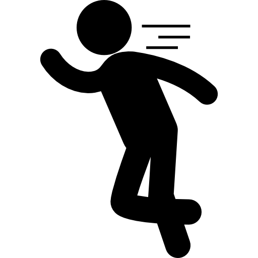 Man silhouette running escaping